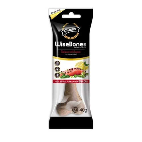 Gnawlers Wisebones Salmon&Lemon (M) 40Gr