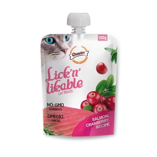 Gnawlers LickN Likable Slmn&Crnbrry 100Gr(8libox)
