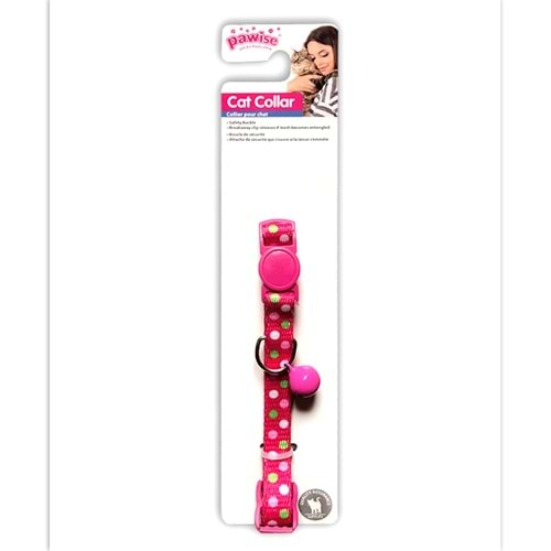 Pawise Puantiyeli Pembe Kedi Boyun Tasması 30 cm