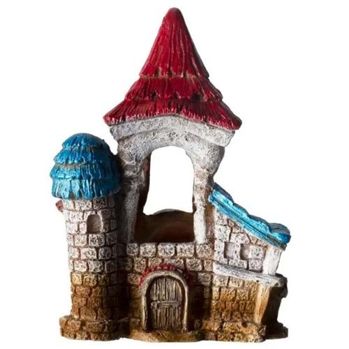 Kırmızı Kuleli Şato Dekor 8.5x6.5x11.8cm-B