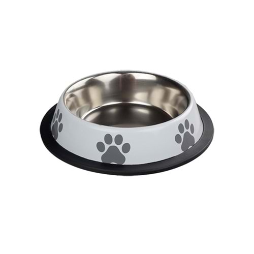 Fancy Paws Pati Baskılı Beyaz Ç.Mama Kabı-8 Oz- 12Cm