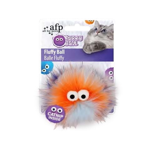 Furry Ball-Fluffer Catnipli- Turuncu 9,5X9X5X5 Cm