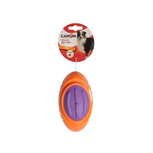 Dog Toy - Two-Tone Tpr Rugby Ball W/Squeaker, Approx. 13Cm