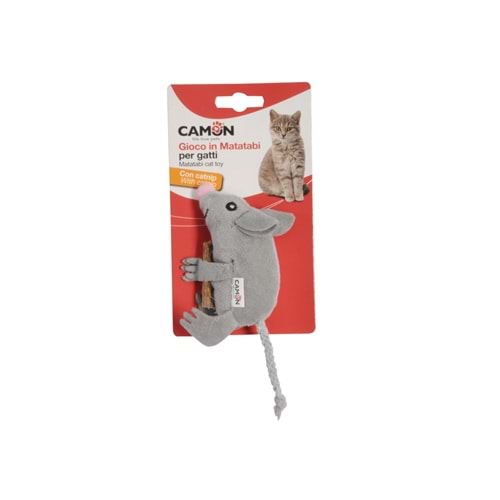 Camon Cat Toy - Polyester And Matatabi Mouse With Catnip, 10Cm