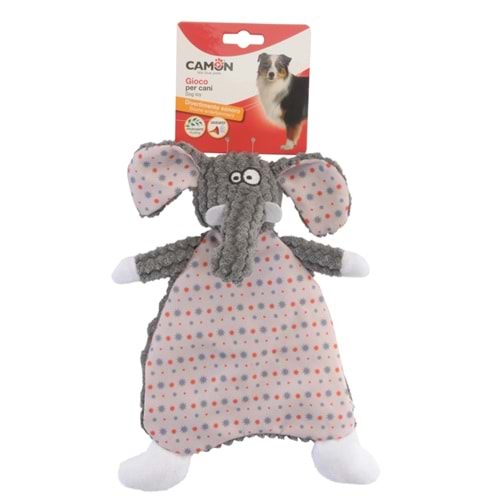 Dog Toy - Polyester Elephant And Fox W/Squeaker And Crinkle, 30Cm