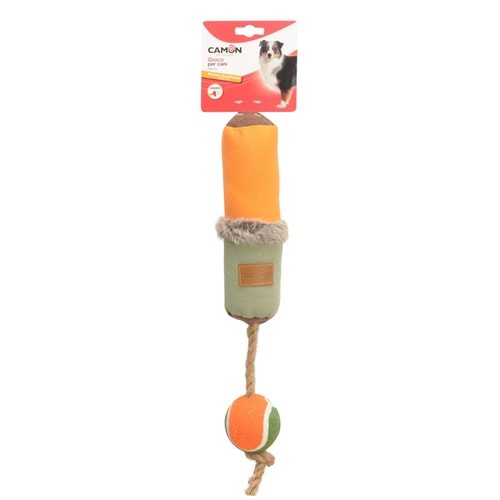 Camon Tenis Toplu Gıcırtılı Kanvas Sopa Köpek Oyuncağı 40 Cm