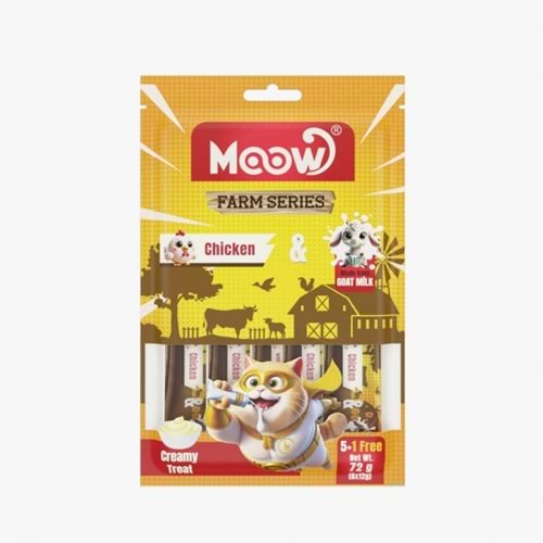 Moow Tavuklu Keçı Sütlü 12Gr X 6 12 Lı Kedı Krema Ödülü