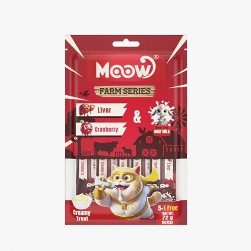 Moow Cığerlı&Kızılcıklı Keçı Sütlü 12Gr X 6 12 Lı Kedı Krema Ödülü