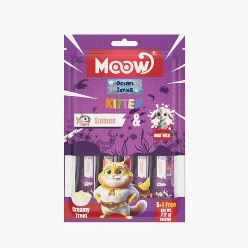 Moow Somonlu Keçı Sütlü 12Gr X 6 12 Lı Yavru Kedı Krema Ödülü