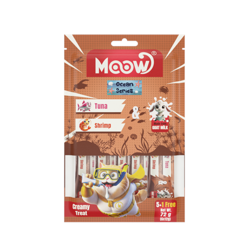 Moow Ton Balıklı&Karıdeslı Keçı Sütlü 12Gr X 6 12 Lı Kedı Krema Ödülü