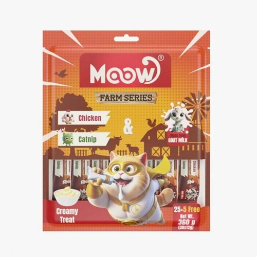 Moow Tavuklu&Kedı Nanelı Keçı Sütlü 12Gr X 30'Lu Kedı Krema Ödülü
