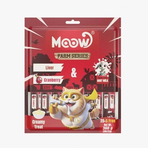 Moow Cığerlı&Kızılcıklı Keçı Sütlü 12Gr X 30'Lu Kedı Krema Ödülü