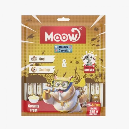 Moow Morına Balıklı&Denız Taraklı Keçı Sütlü 12Gr X 30'Lu Kedı Krema Ödülü