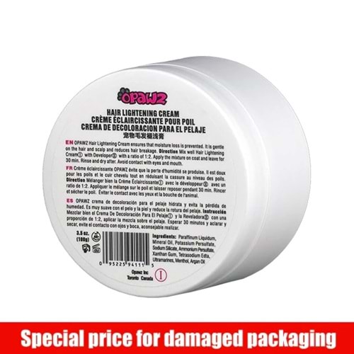 Opawz Hair Lightening Cream I 3.5 Oz.(100G)Hair Lightening Cream Should Be Mixed With Opawz Developer At A Ratio Of 1:2.100 G