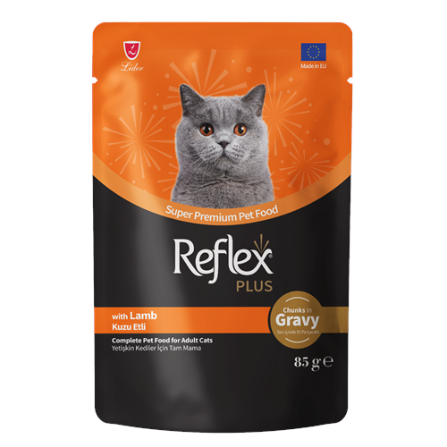 Reflex Plus Pouch Sos İçinde Et Parçacıklı Kuzu Etli Yetişkin Kedi Maması 85 G