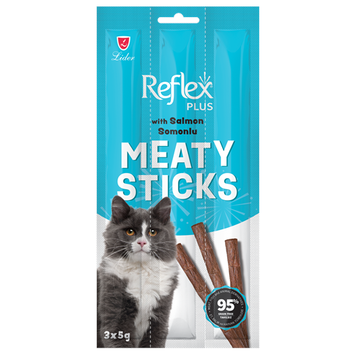 Reflex Plus Somonlu Çubuk Yetişkin Kedi Ödül Maması 15 G
