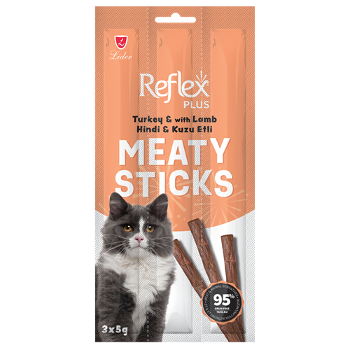 Reflex Plus Hindi Ve Kuzu Etli Çubuk Yetişkin Kedi Ödül Maması 15 G