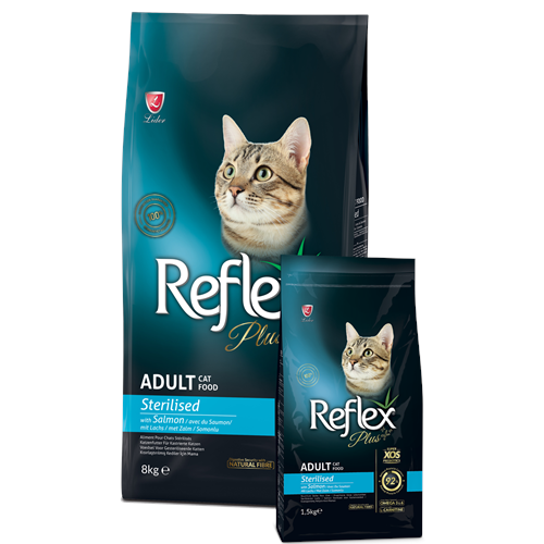 Reflex Plus Somonlu Kısırlaştırılmış Yetişkin Kedi Maması 1,5 Kg+500 G