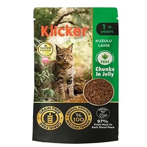 KLİCKER CHUNK KUZULU YET. KEDİ MAMASI POUCH 85 GR.