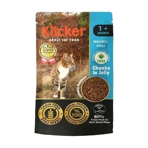 KLİCKER CHUNK BALIKLI YET. KEDİ MAMASI POUCH 85 GR.