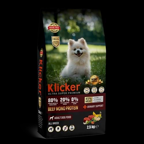 KLİCKER YETİŞKİN KÖPEK MAMASI MONOPROTEİN BİFTEKLİ 2,5KG