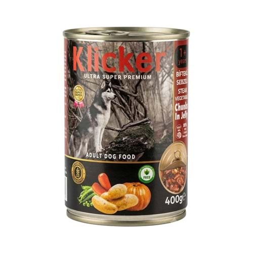KLİCKER CHUNK KUZULU&SEBZELİ YETİŞKİN KÖPEK MAMASI KONSERVE 400GR. 12Lİ