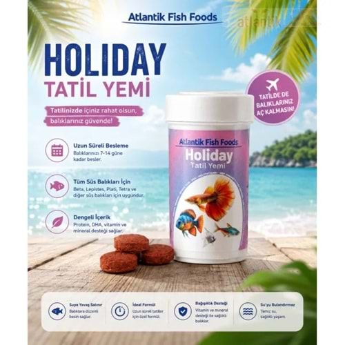 ATLANTİK BALIK YEMİ 100 ML - HOLİDAY TATİL YEMİ