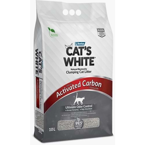 Cat's White Gri Aktif Karbonlu Kedi Kumu 10 LT