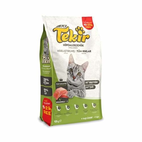 TEKİR YETİŞKİN KEDİ MAMASI STERİL KISIRSOMONLU 10+2KG