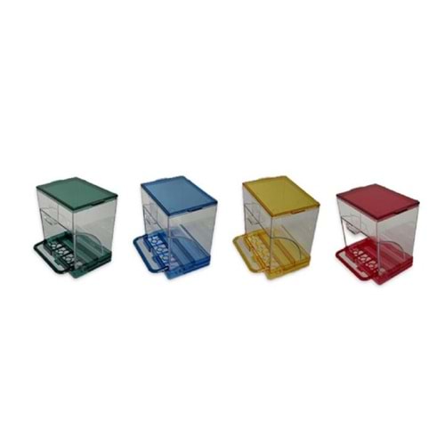 07676-BİRDLİFE AKILLI YEMLİK ŞEFFAF MİX COLOR 4 lü paket