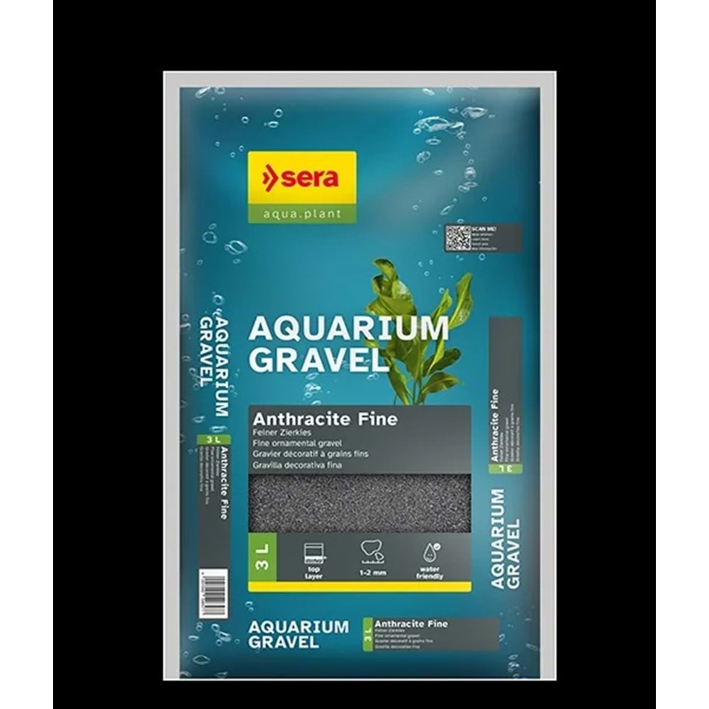 sera akvaryum kumu antrasit İNCE 1-2 mm 6 Lt-8 kg