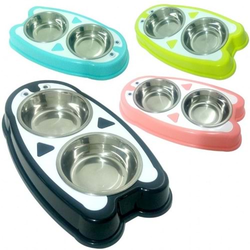 Nunbell Melamin Çelik Mama Kabı İkili 4008142