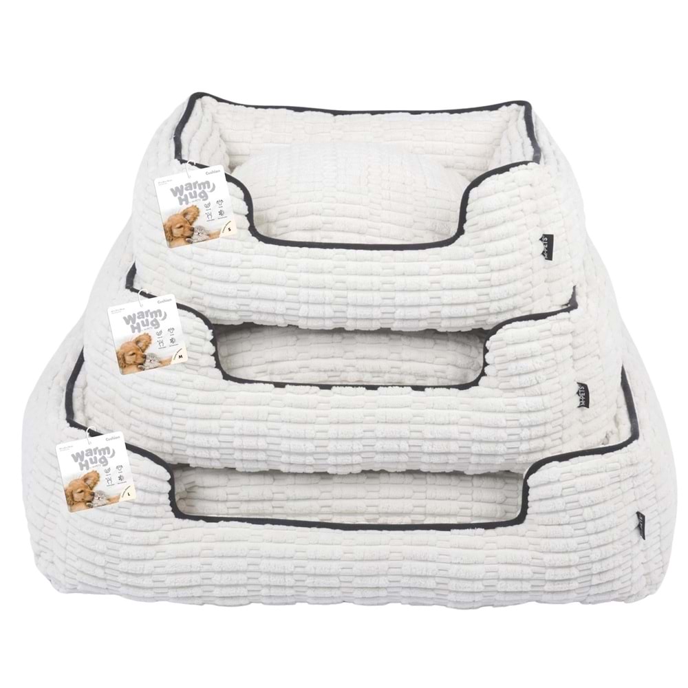 60301799 M-PETS WARM HUG CUSHİON YATAK (M) WHİTE