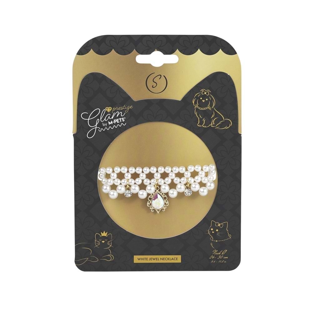 M-PETS GLAM PRESTİGE AKSESUAR WHİTE JEWEL (S)