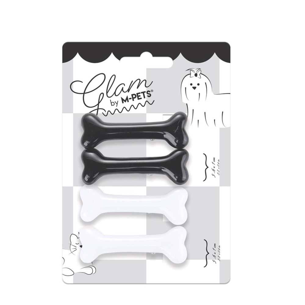 60901299 GLAM KÖPEKLER İÇİN AKSESUAR TOKA BLACK/WHİTE