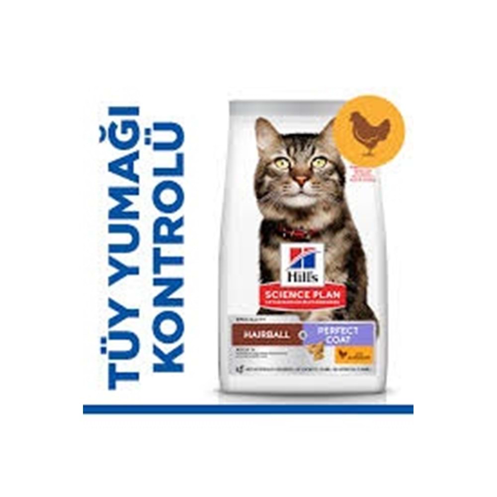 Hill's SP Tüy Yumağı Kontrolü ve Mükemmel Tüyler için Tavuklu Yetişkin Kedi Maması 1,5KG