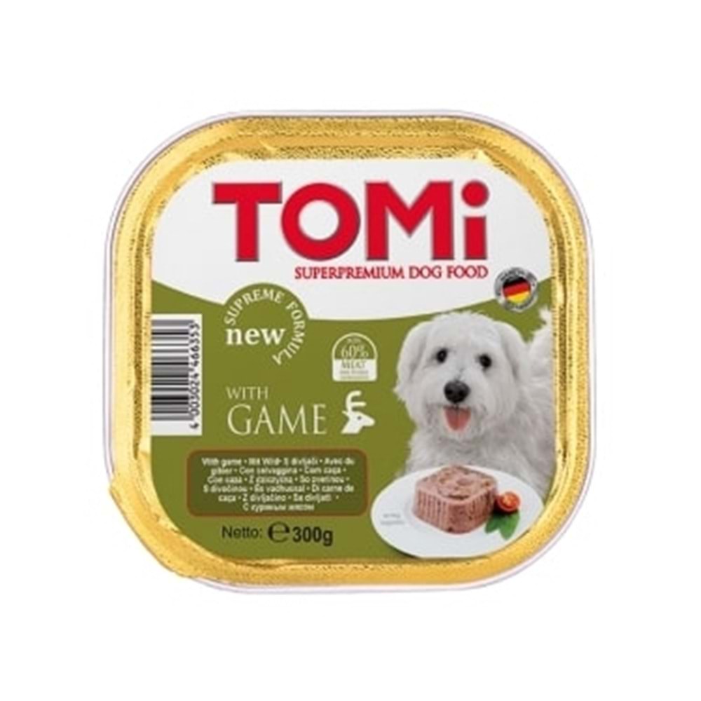 Tomi Köpek Yaban Hayvanlı Pate Alüminyum Yaş Mama 300Gr (Pate)