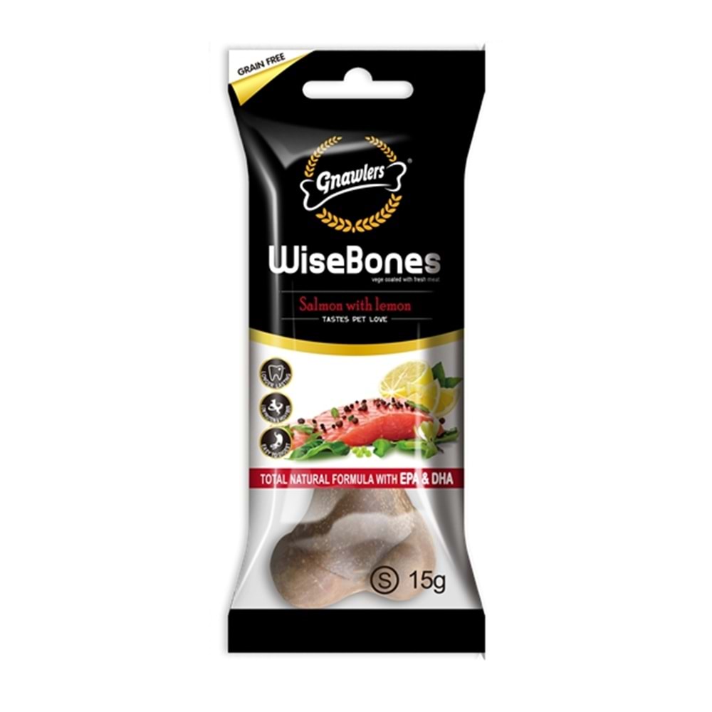 Gnawlers Wisebns Salmon&Lemon Small 15Gr