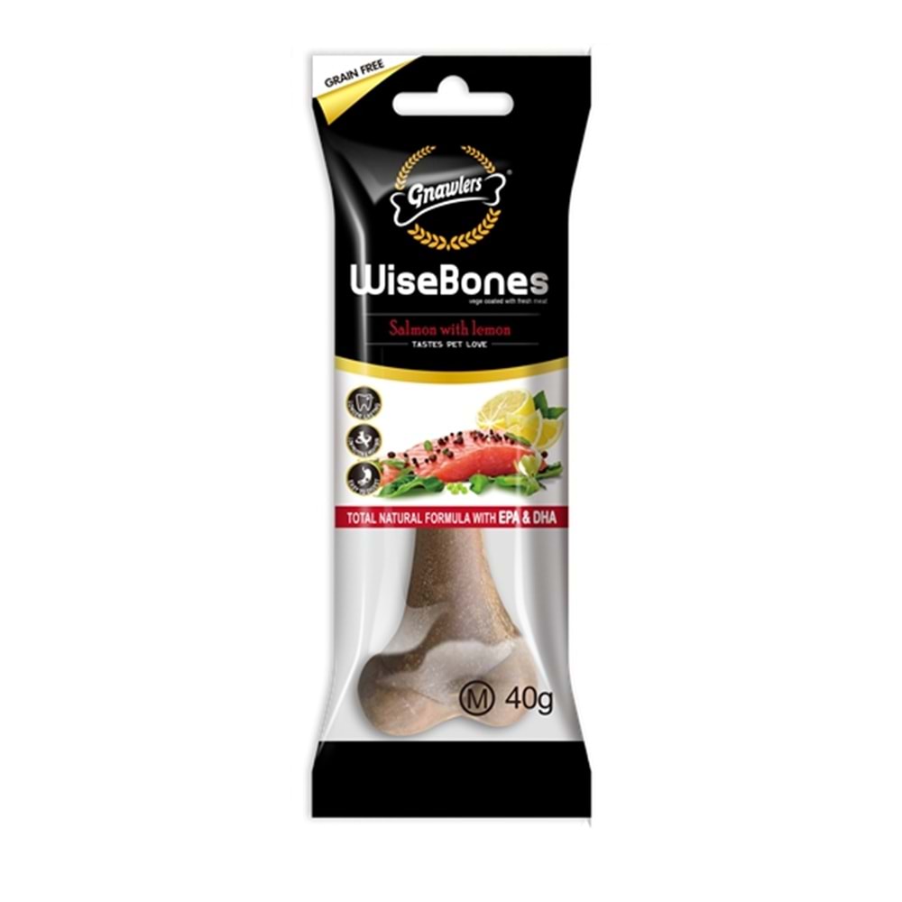 Gnawlers Wisebones Salmon&Lemon (M) 40Gr