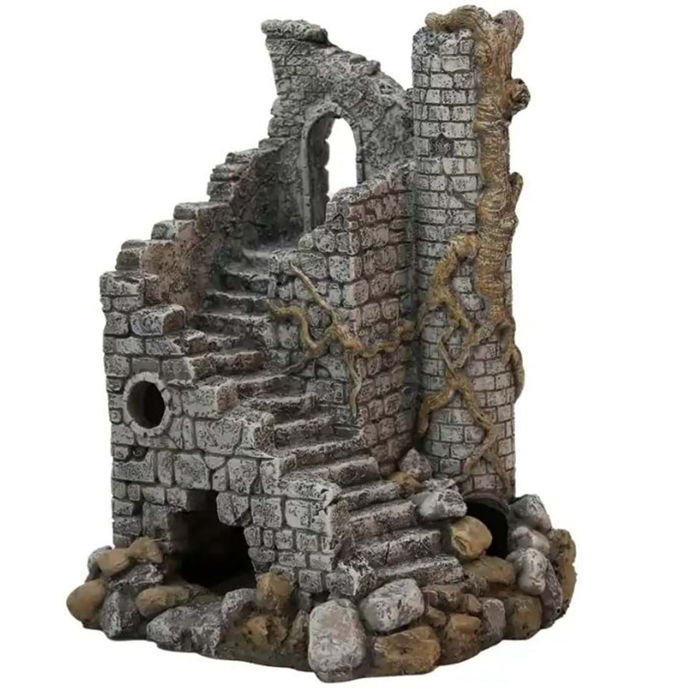 Merdivenli Kale Kalıntısı Dekor 12.2x11.4x17.5 cm