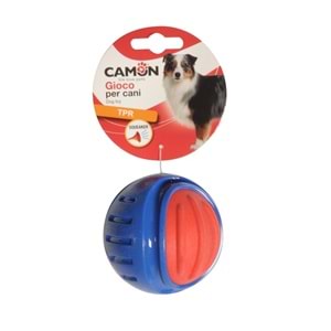 Camon Dog Toy - Two-Tone Tpr Ball W/Squeaker, Diam. 7.6Cm