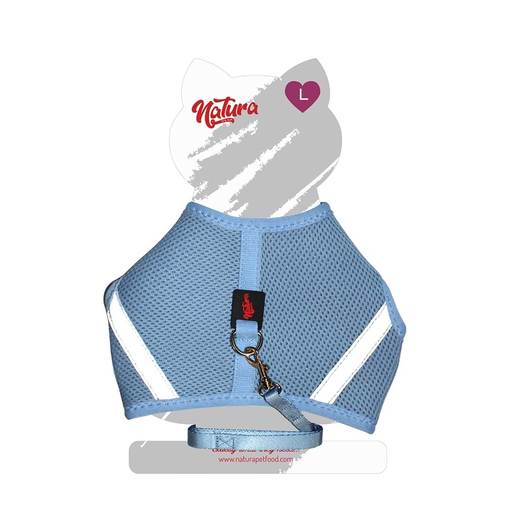 Natura Air Net Kedi Bel Tasması - Mavi L