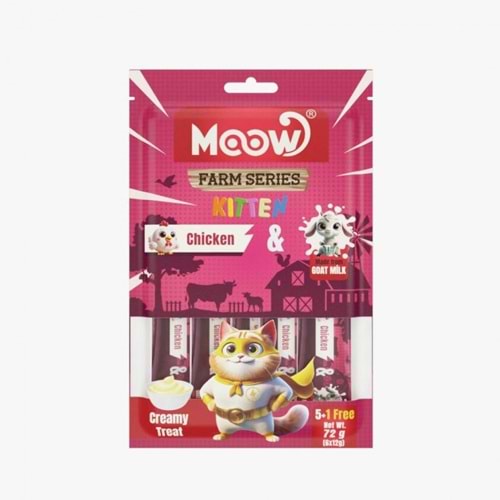 Moow Tavuklu Keçı Sütlü 12Gr X 6 12 Lı Yavru Kedı Krema Ödülü