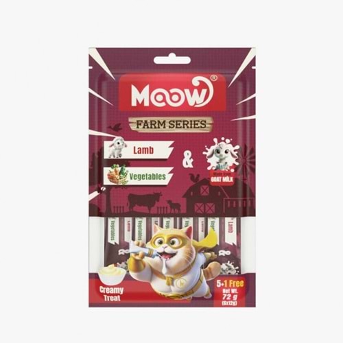 Moow Kuzu Etlı&Sebzelı Keçı Sütlü 12Gr X 6 12 Lı Kedı Krema Ödülü