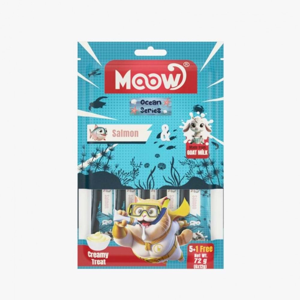 Moow Somonlu Keçı Sütlü 12Gr X 6 12 Lı Kedı Krema Ödülü