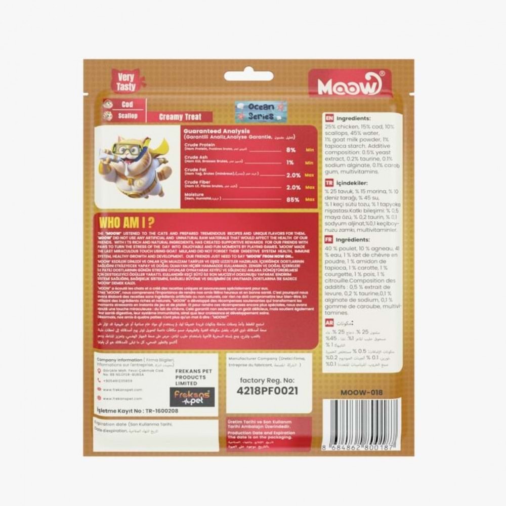 Moow Morına Balıklı&Denız Taraklı Keçı Sütlü 12Gr X 30'Lu Kedı Krema Ödülü