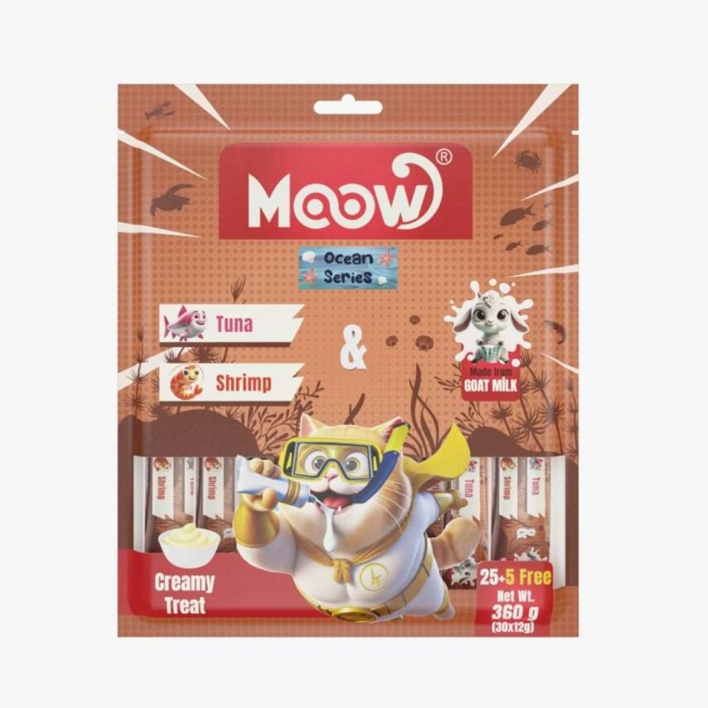 Moow Ton Balıklı&Karıdeslı Keçı Sütlü 12Gr X 30'Lu Kedı Krema Ödülü