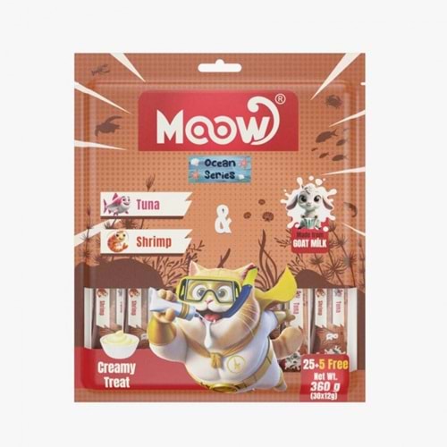 Moow Ton Balıklı&Karıdeslı Keçı Sütlü 12Gr X 30'Lu Kedı Krema Ödülü