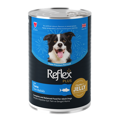 Reflex Plus Konserve Jöle İçinde Et Parçacıklı Ton Balıklı Yetişkin Köpek Maması 400 G