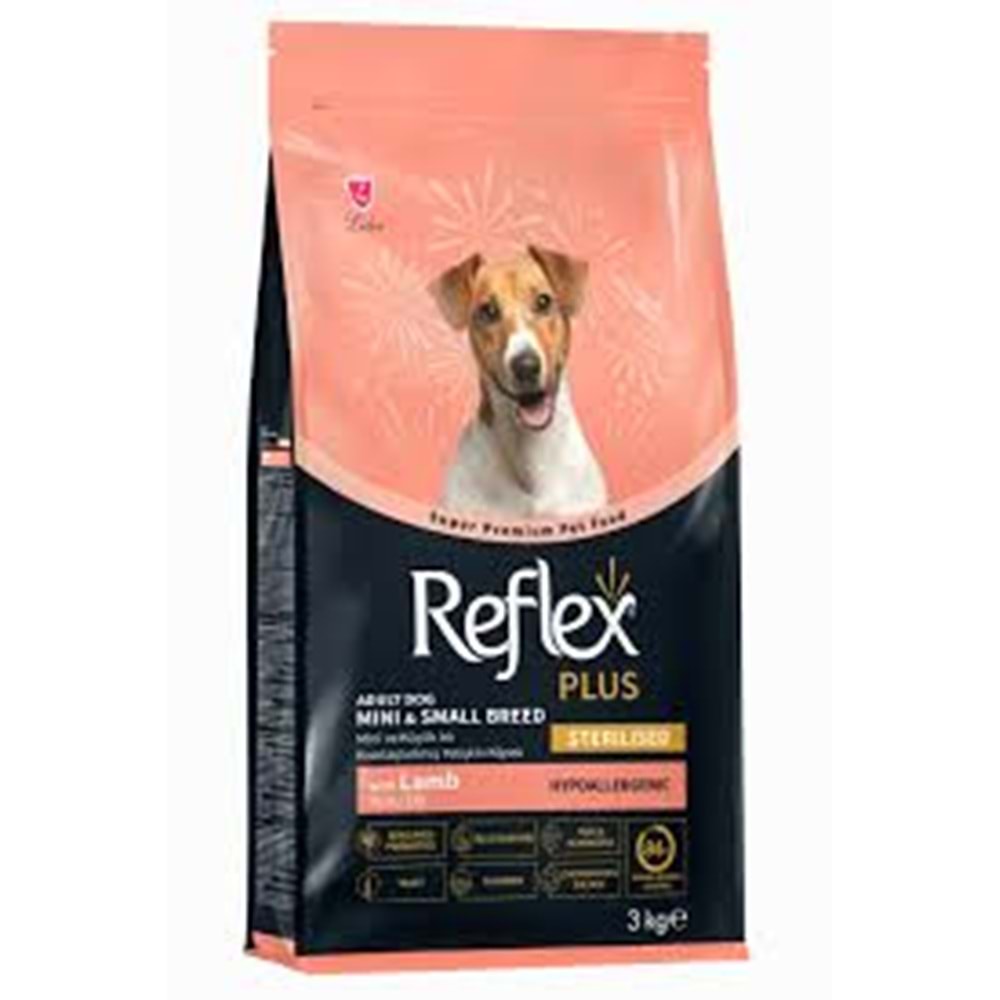 Reflex Plus Kuzu Etli Mini Ve Küçük Irk Kısırlaştırılmış Yetişkin Köpek Maması 3 Kg